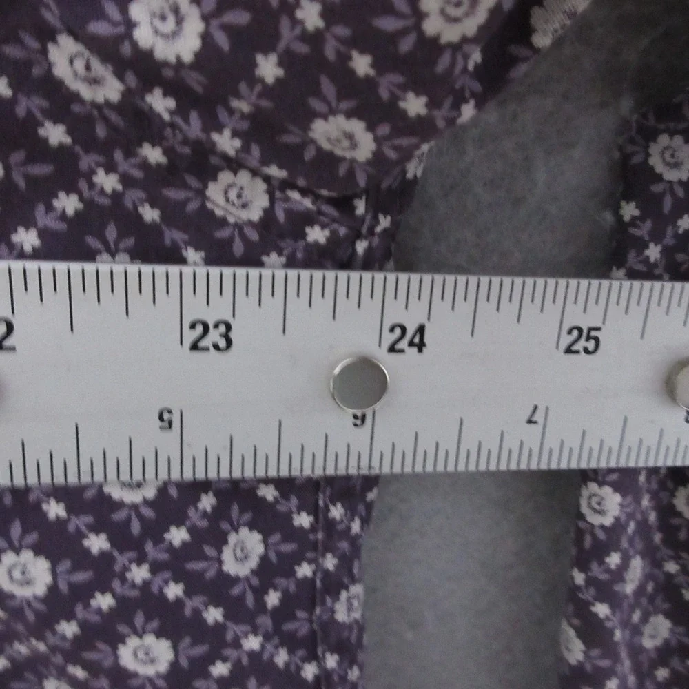 Vintage‎ Banana Republic Shirt Men Button L Purple Floral 90s Cotton Hong Kong